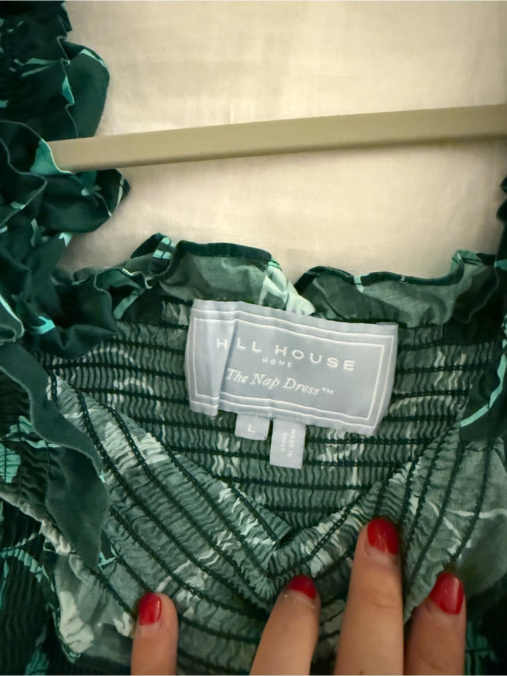 Hill House Nap Dress Emerald & Mint Floral Tiered Midi Dress - Picture 4 of 4